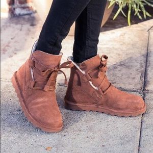 Zora Lace Up Bearpaw Booties 